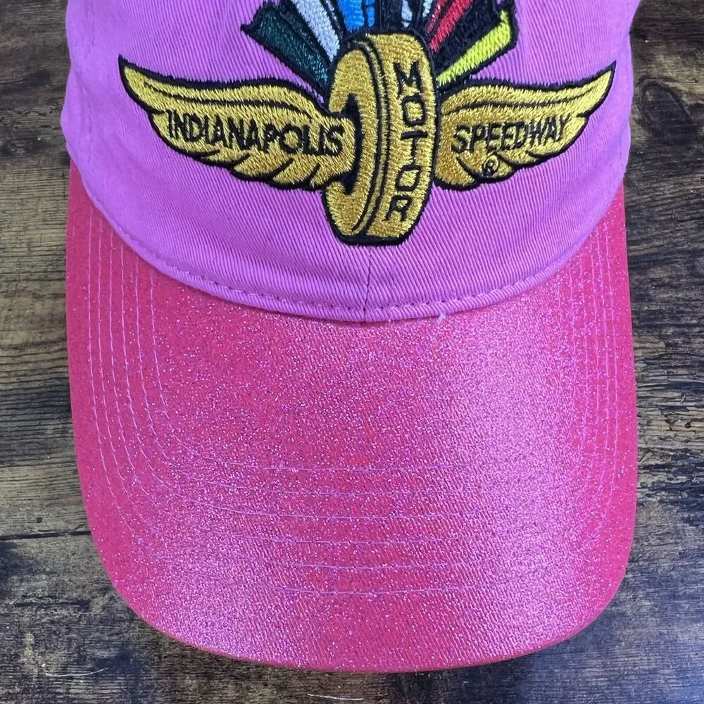 Indianapolis Motor Speedway Pink Embroidered Girls Youth Hat Baseball Cap